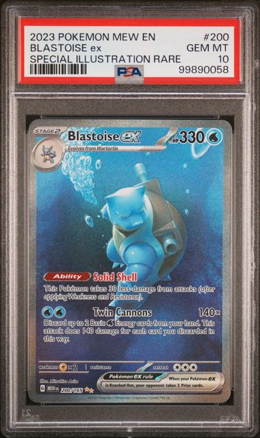 PSA 10 - Blastoise ex 200/165 - Pokémon 151