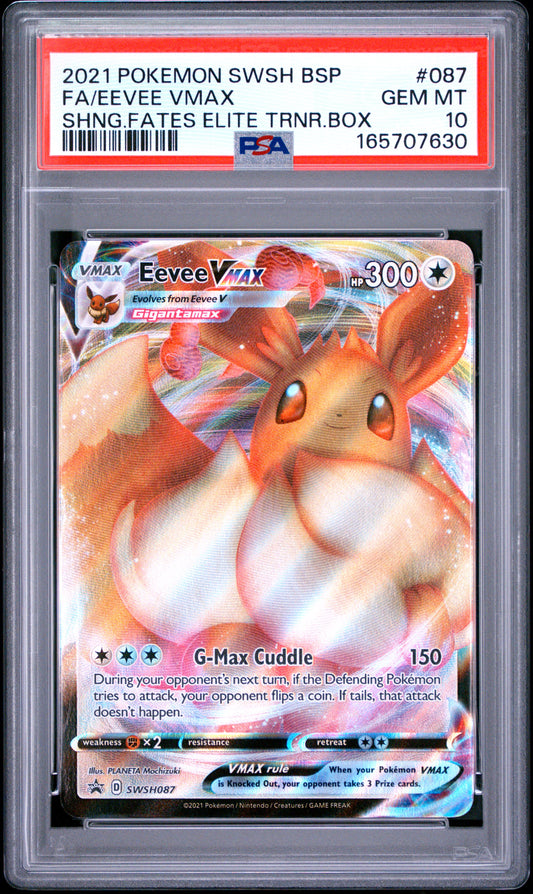 PSA 10 FA/EEVEE VMAX - POKEMON SWSH BLACK STAR PROMO #087