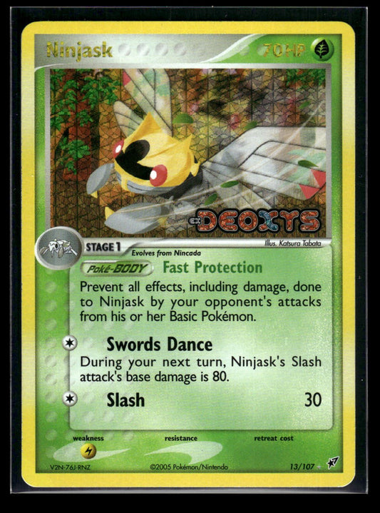 Ninjask 13/107 - Deoxys  - Rare Holo