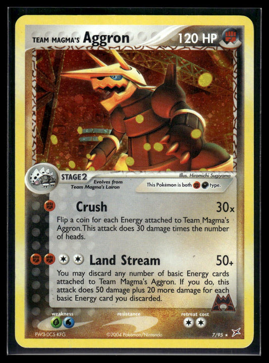 Team Magma's Aggron 7/95 - Team Magma vs Team Aqua  - Rare Holo