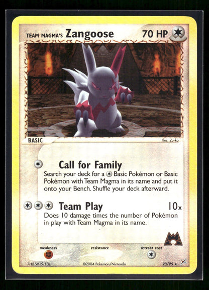 Team Magma's Zangoose 23/95 - Team Magma vs Team Aqua  - Rare