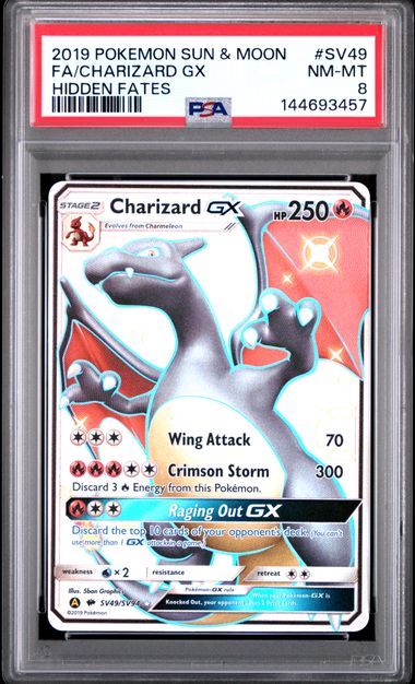 PSA 8 - Charizard GX SV49/SV94 - Hidden Fates