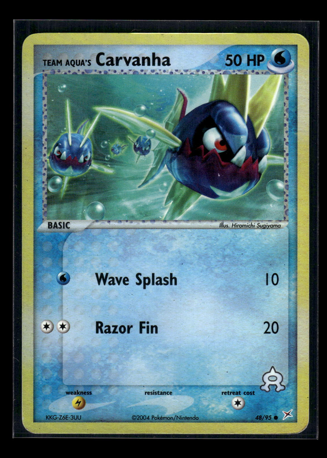 Team Aqua's Carvanha - 48/95 EX Team Magma vs Team Aqua Reverse Foil