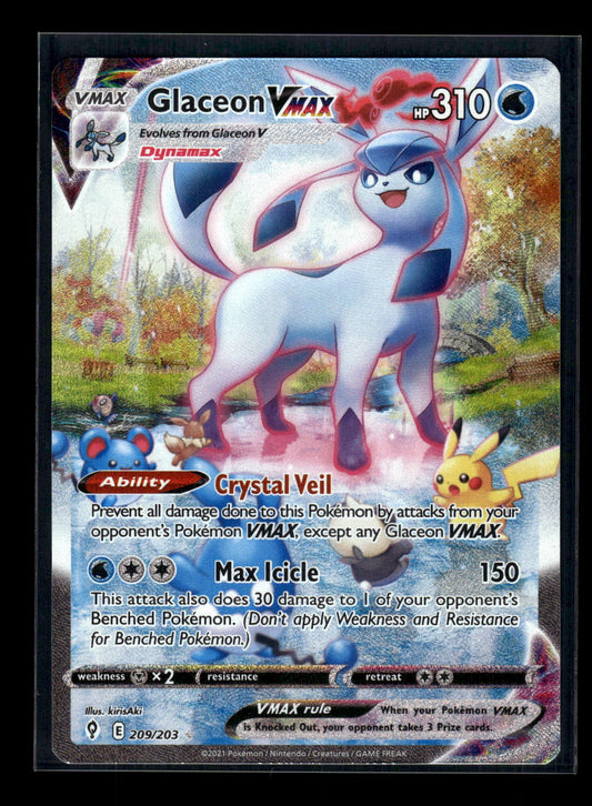 Glaceon VMAX (Alternate Art Secret) 209/203 SWSH07: Evolving Skies