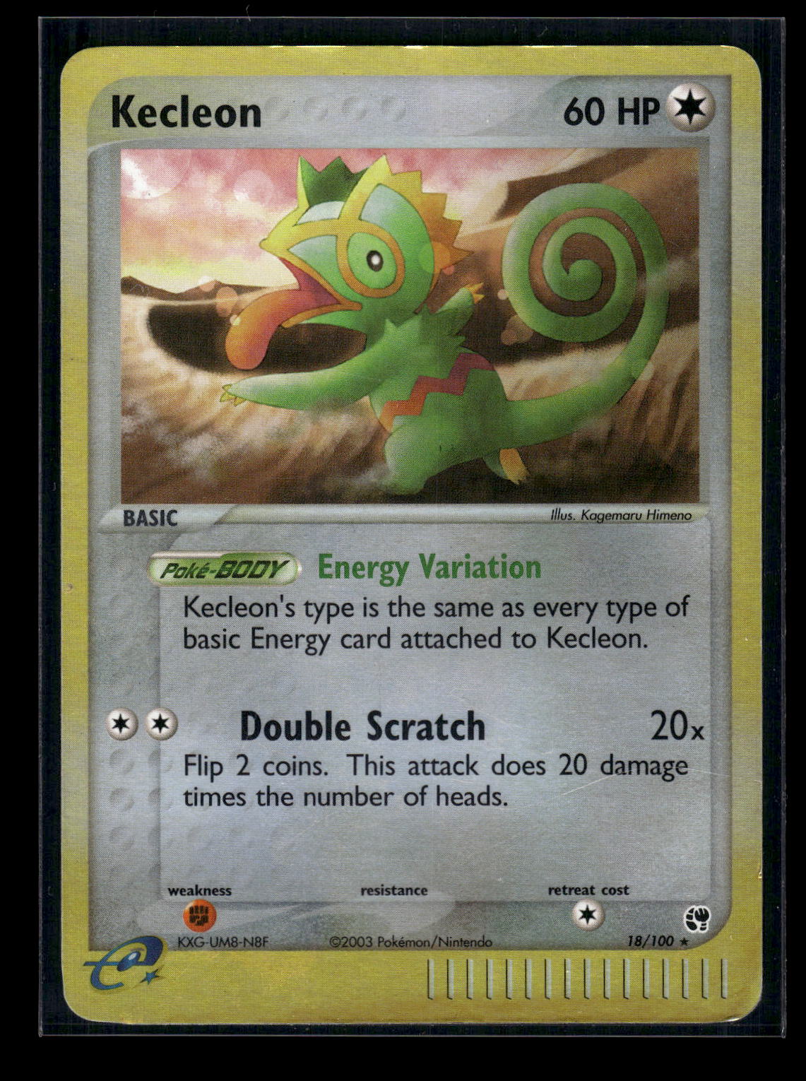 Kecleon 18/100 EX Sandstorm Reverse Foil