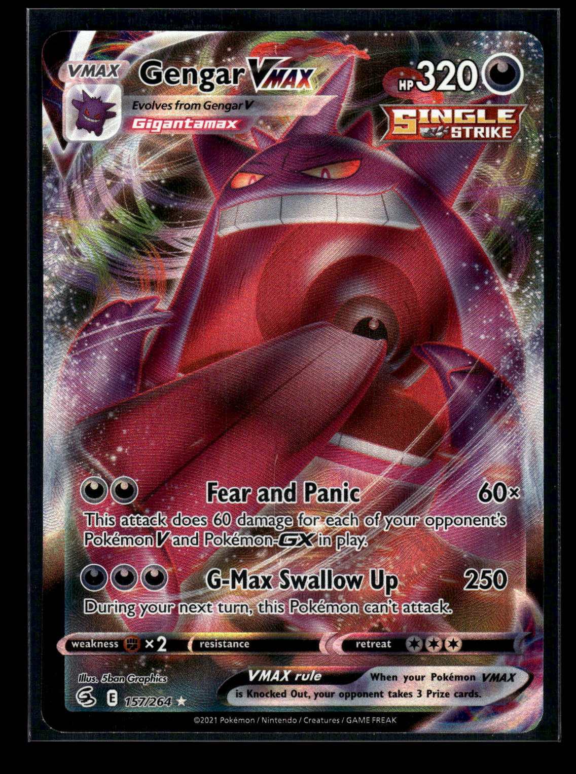 Gengar VMAX 157/264 SWSH08: Fusion Strike