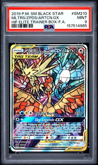 PSA 9 MLTRS/ZPDS/ARTCN.GX - POKEMON SM BLACK STAR PROMO #SM210