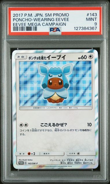 PSA 9 - Poncho Wearing Eevee Glaceon 143/SM-P - Promo