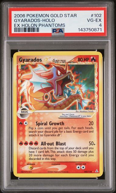 PSA 4 - Gyarados Gold Star 102/110 - Holon Phantoms