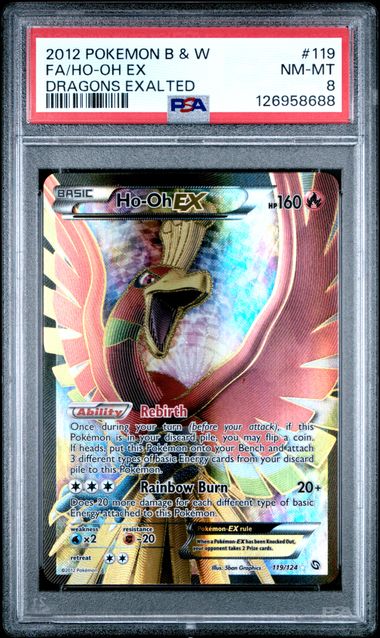 PSA 8 - Ho-oh ex 119/124 - Dragons Exalted