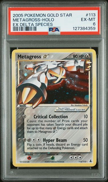 PSA 6 - Metagross Gold Star 113/113 - EX Delta Species
