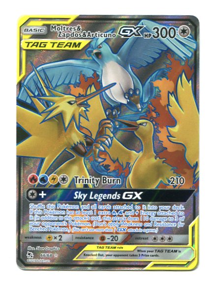 Hidden Fates - Moltres & Zapdos & Articuno GX 66/68