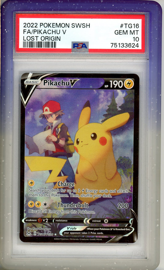 PSA 10 - Pikachu V TG16/TG30 - Lost Origin