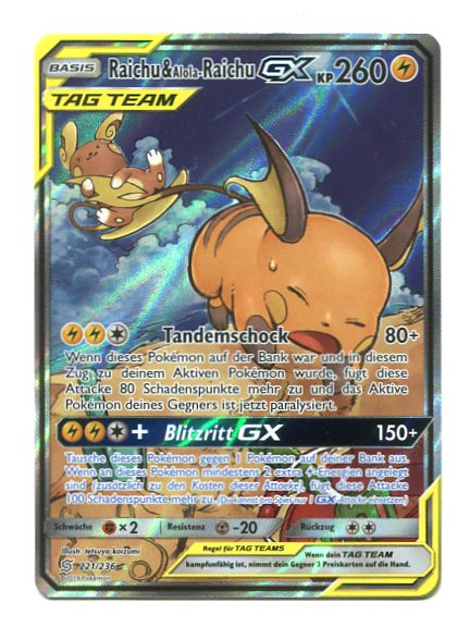 Unified Minds - Raichu & Alolan Raichu GX 221/236 - OBS! TYSK