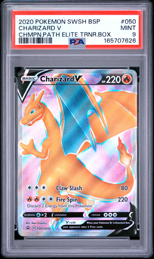 PSA 9 CHARIZARD V - POKEMON SWSH BLACK STAR PROMO #050