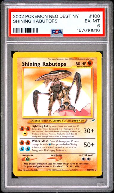 PSA 6 - Shining Kabutops 108/105 - Neo Destiny