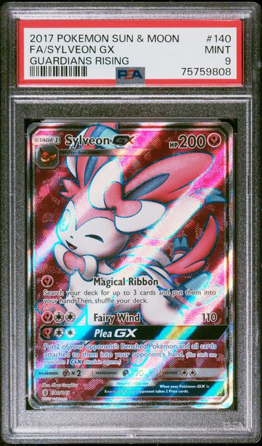 PSA 9 - Sylveon GX 140/145 - Guardians Rising