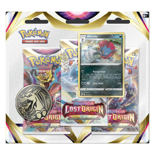 Pokemon TCG Sword & Shield: Lost Origin 3-Pack Blister - Weavile