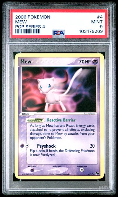 PSA 9 - Mew 4/17 - Pop Series 4 - LOWPOP