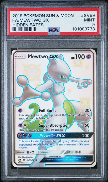 PSA 9 - Mewtwo GX SV59/SV94 - Hidden Fates