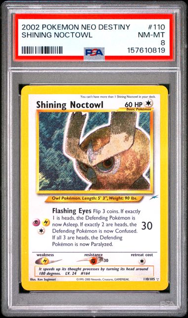 PSA 8 - Shining Noctowl 110/105 - Neo Destiny