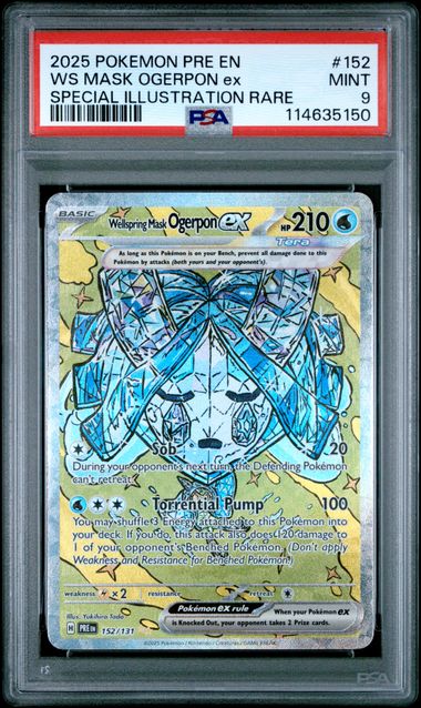 PSA 9 - Wellspring Mask Ogerpon ex 152/131 - Prismatic Evolutions