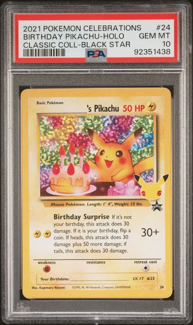 PSA 10 - Birthday Pikachu WP24 - Celebrations (1)
