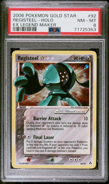 PSA 8 - Registeel Gold Star 92/92 - EX Legend Maker