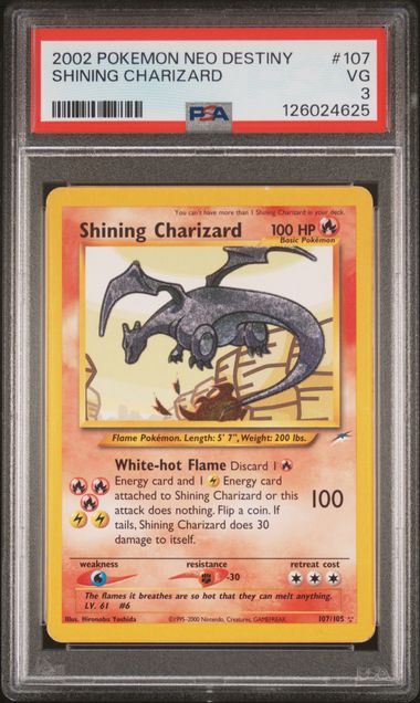 PSA 3 - Shining Charizard 107/105 - Neo Destiny