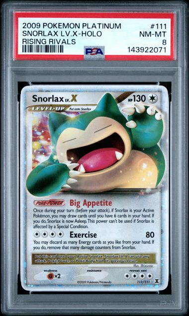 PSA 8 - Snorlax Lv. X 111/111 - Rising Rivals