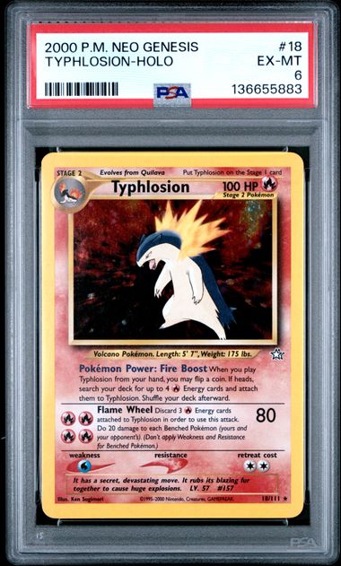 PSA 6 - Typhlosion 18/111 - Neo Genesis