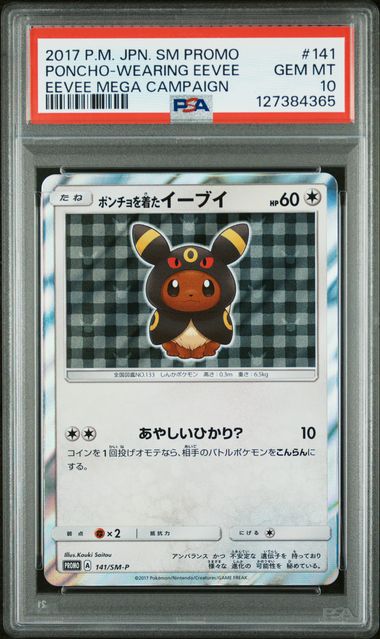 PSA 10 - Poncho Wearing Eevee Umbreon 141/SM-P - Promo