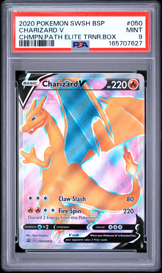 PSA 9 CHARIZARD V - POKEMON SWSH BLACK STAR PROMO #050