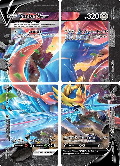 Zacian V-Union - Set av 4 Kort - Promos SWSH163-166