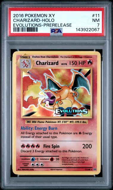 PSA 7 - Charizard 11/108 Prerelease Stamp - XY Evolutions